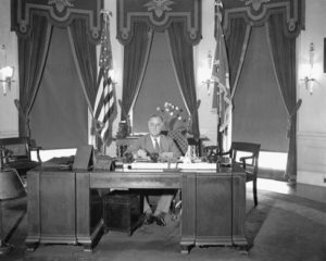 U.S. head of state at work desk office Oval Office