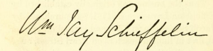 William Jay Schieffelin signature